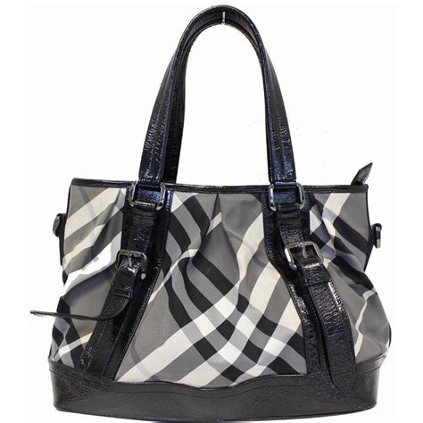 burberry bag black and white|Burberry nylon tote bag.